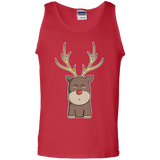 T-Shirts Red / S Kawaii Christmas Reindeer Men's Tank Top