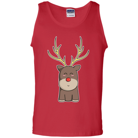 T-Shirts Red / S Kawaii Christmas Reindeer Men's Tank Top