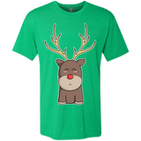 T-Shirts Envy / S Kawaii Christmas Reindeer Men's Triblend T-Shirt