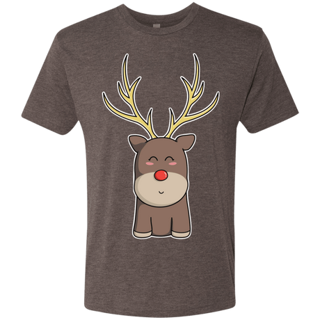 T-Shirts Macchiato / S Kawaii Christmas Reindeer Men's Triblend T-Shirt