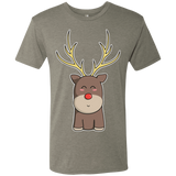 T-Shirts Venetian Grey / S Kawaii Christmas Reindeer Men's Triblend T-Shirt