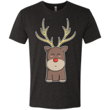 T-Shirts Vintage Black / S Kawaii Christmas Reindeer Men's Triblend T-Shirt