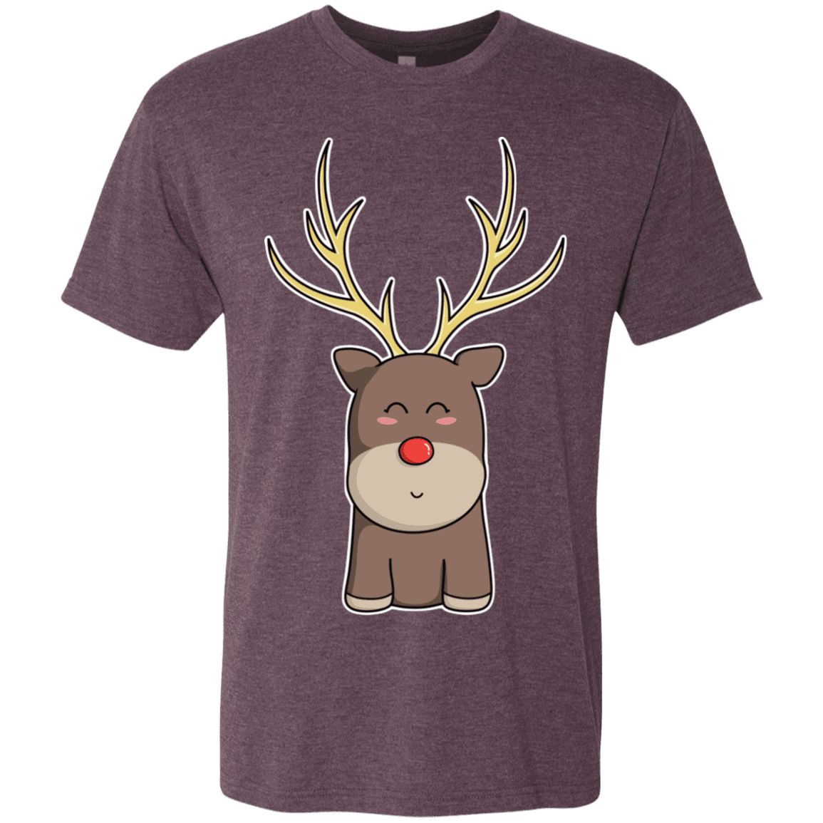 T-Shirts Vintage Purple / S Kawaii Christmas Reindeer Men's Triblend T-Shirt