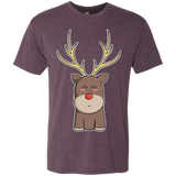T-Shirts Vintage Purple / S Kawaii Christmas Reindeer Men's Triblend T-Shirt