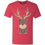 T-Shirts Vintage Red / S Kawaii Christmas Reindeer Men's Triblend T-Shirt