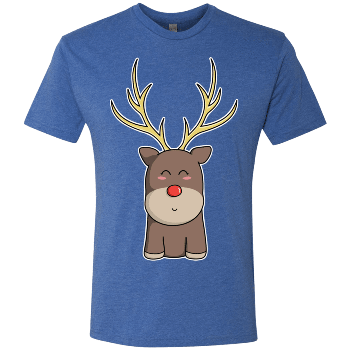 T-Shirts Vintage Royal / S Kawaii Christmas Reindeer Men's Triblend T-Shirt
