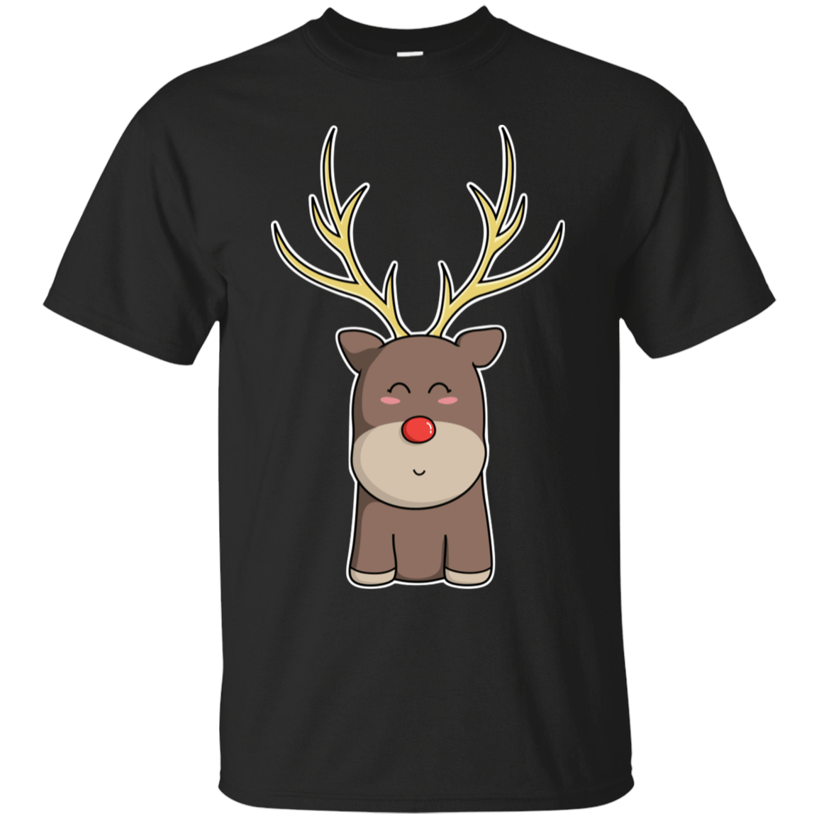 T-Shirts Black / S Kawaii Christmas Reindeer T-Shirt
