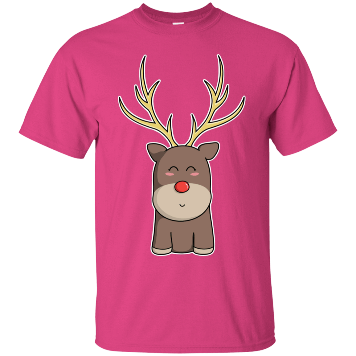 T-Shirts Heliconia / S Kawaii Christmas Reindeer T-Shirt