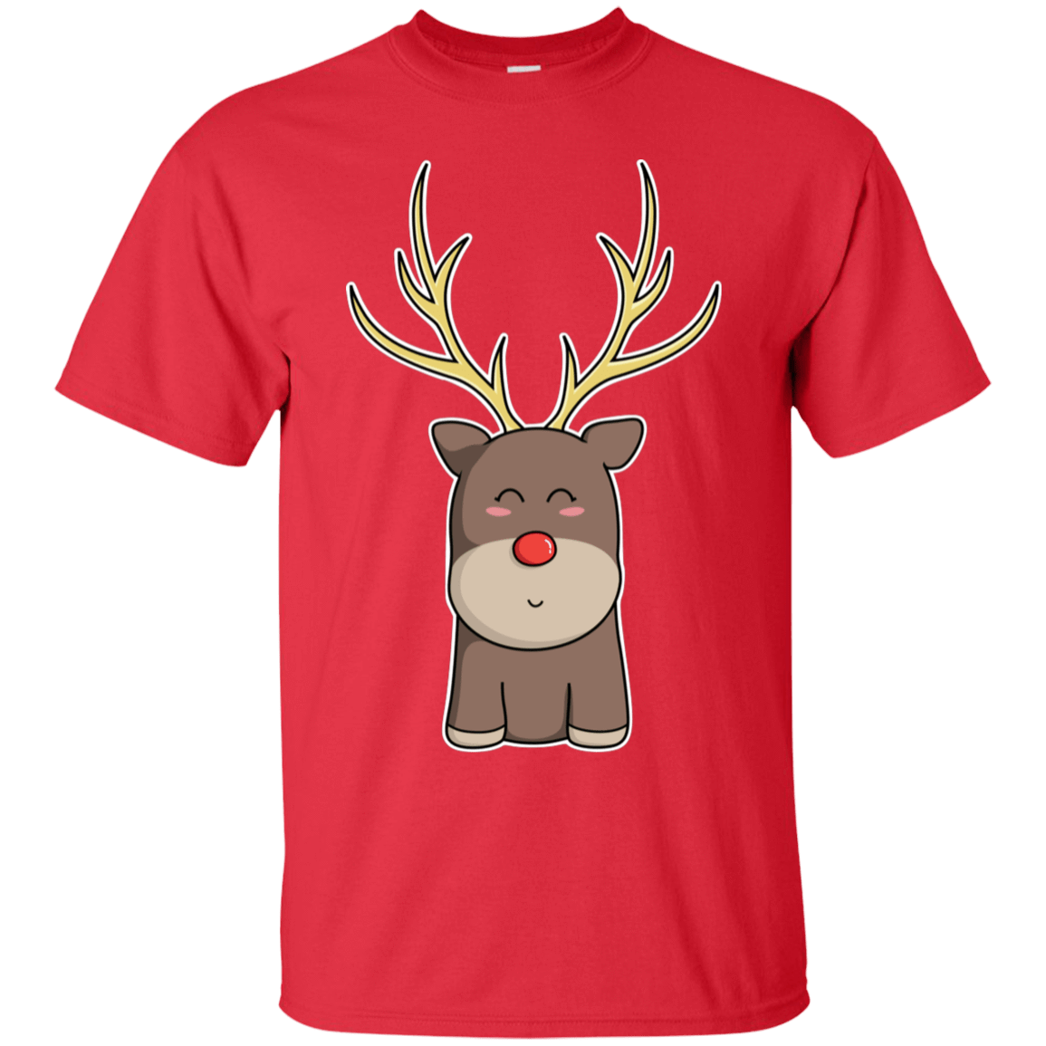 T-Shirts Red / S Kawaii Christmas Reindeer T-Shirt