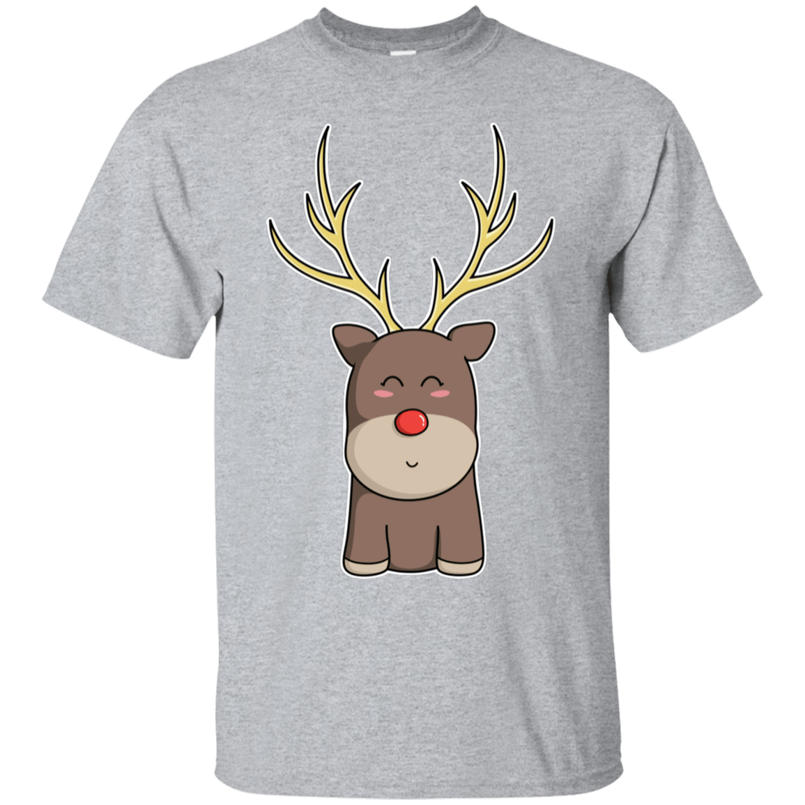 T-Shirts Sport Grey / S Kawaii Christmas Reindeer T-Shirt