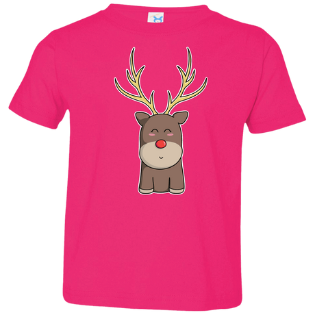 T-Shirts Hot Pink / 2T Kawaii Christmas Reindeer Toddler Premium T-Shirt