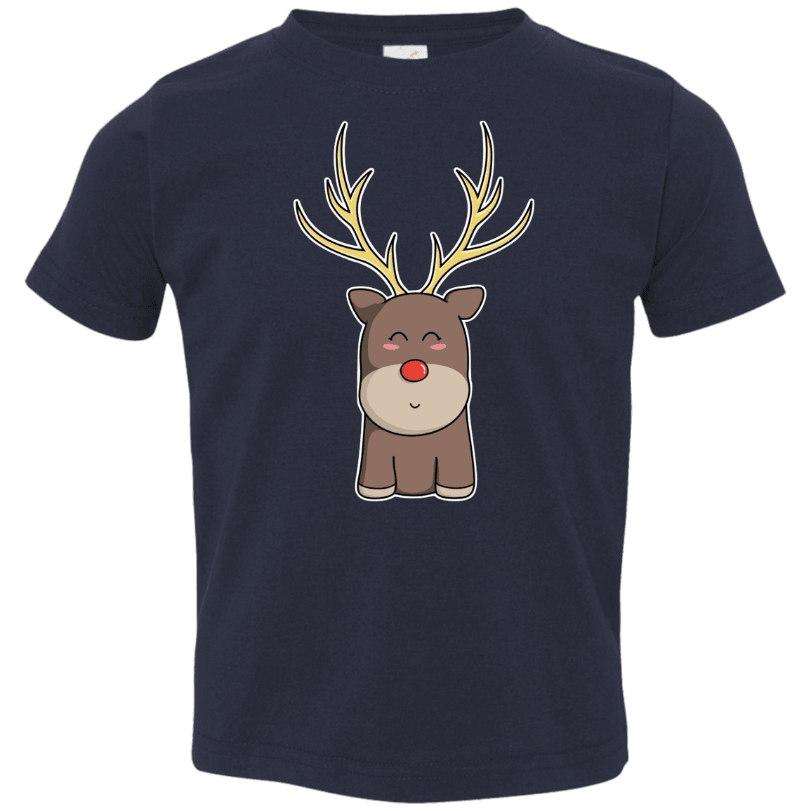 T-Shirts Navy / 2T Kawaii Christmas Reindeer Toddler Premium T-Shirt