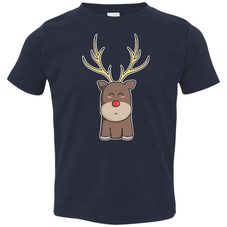 T-Shirts Navy / 2T Kawaii Christmas Reindeer Toddler Premium T-Shirt