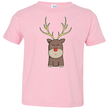 T-Shirts Pink / 2T Kawaii Christmas Reindeer Toddler Premium T-Shirt