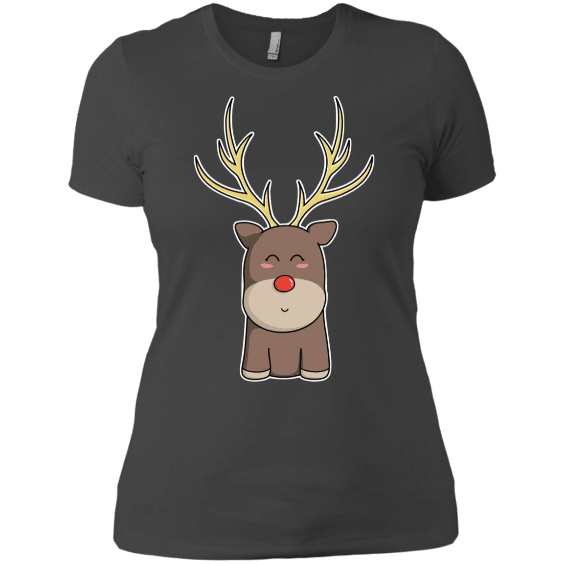 T-Shirts Heavy Metal / X-Small Kawaii Christmas Reindeer Women's Premium T-Shirt
