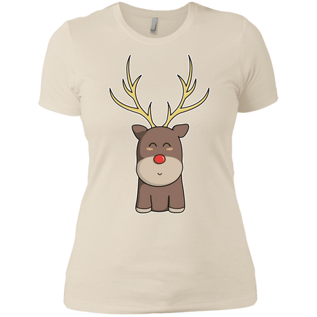 T-Shirts Ivory/ / X-Small Kawaii Christmas Reindeer Women's Premium T-Shirt