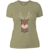 T-Shirts Light Olive / X-Small Kawaii Christmas Reindeer Women's Premium T-Shirt