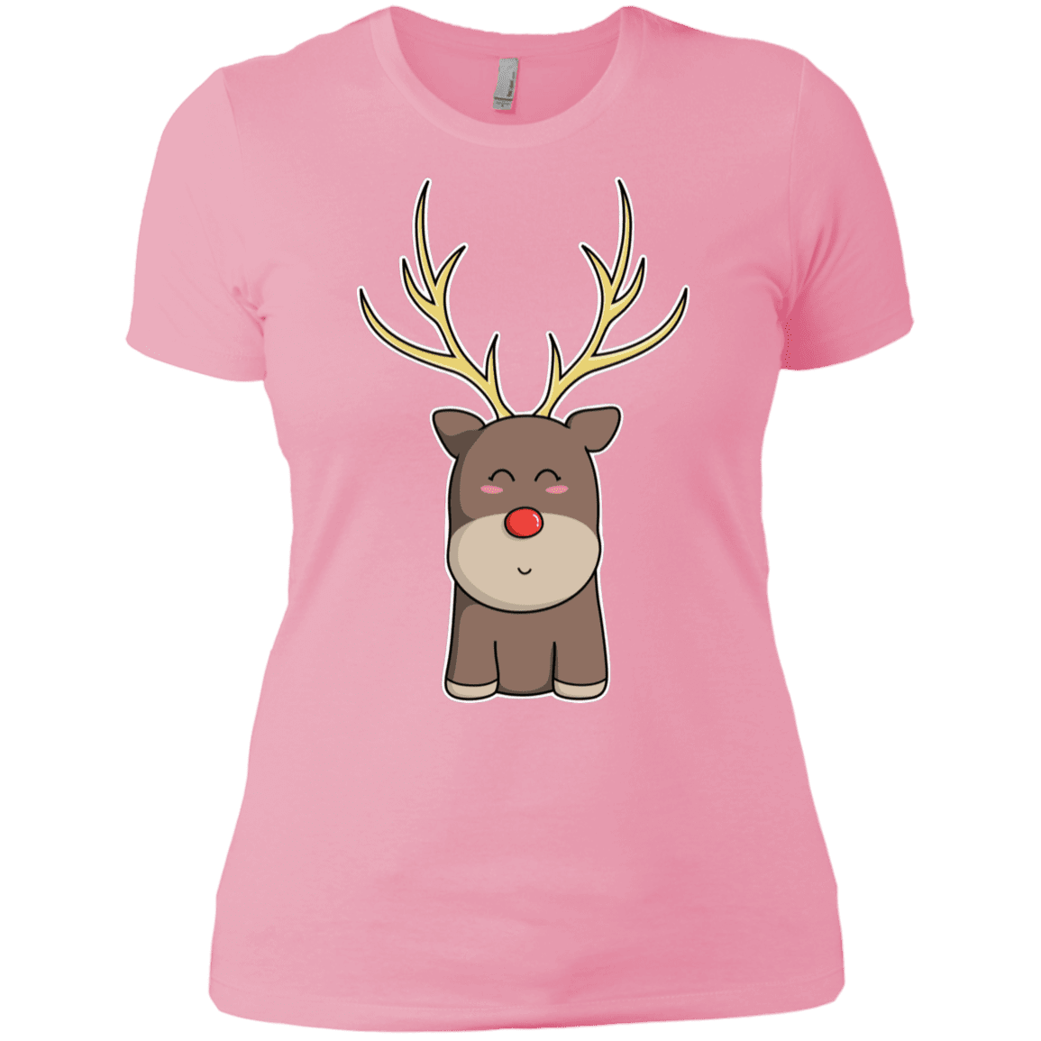 T-Shirts Light Pink / X-Small Kawaii Christmas Reindeer Women's Premium T-Shirt