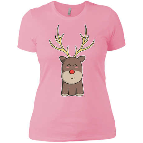 T-Shirts Light Pink / X-Small Kawaii Christmas Reindeer Women's Premium T-Shirt