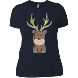 T-Shirts Midnight Navy / X-Small Kawaii Christmas Reindeer Women's Premium T-Shirt
