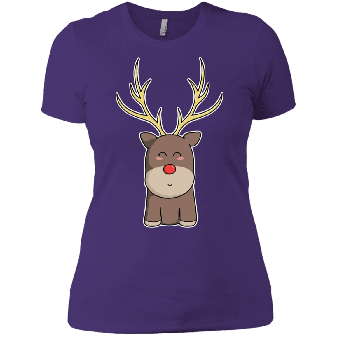T-Shirts Purple Rush/ / X-Small Kawaii Christmas Reindeer Women's Premium T-Shirt