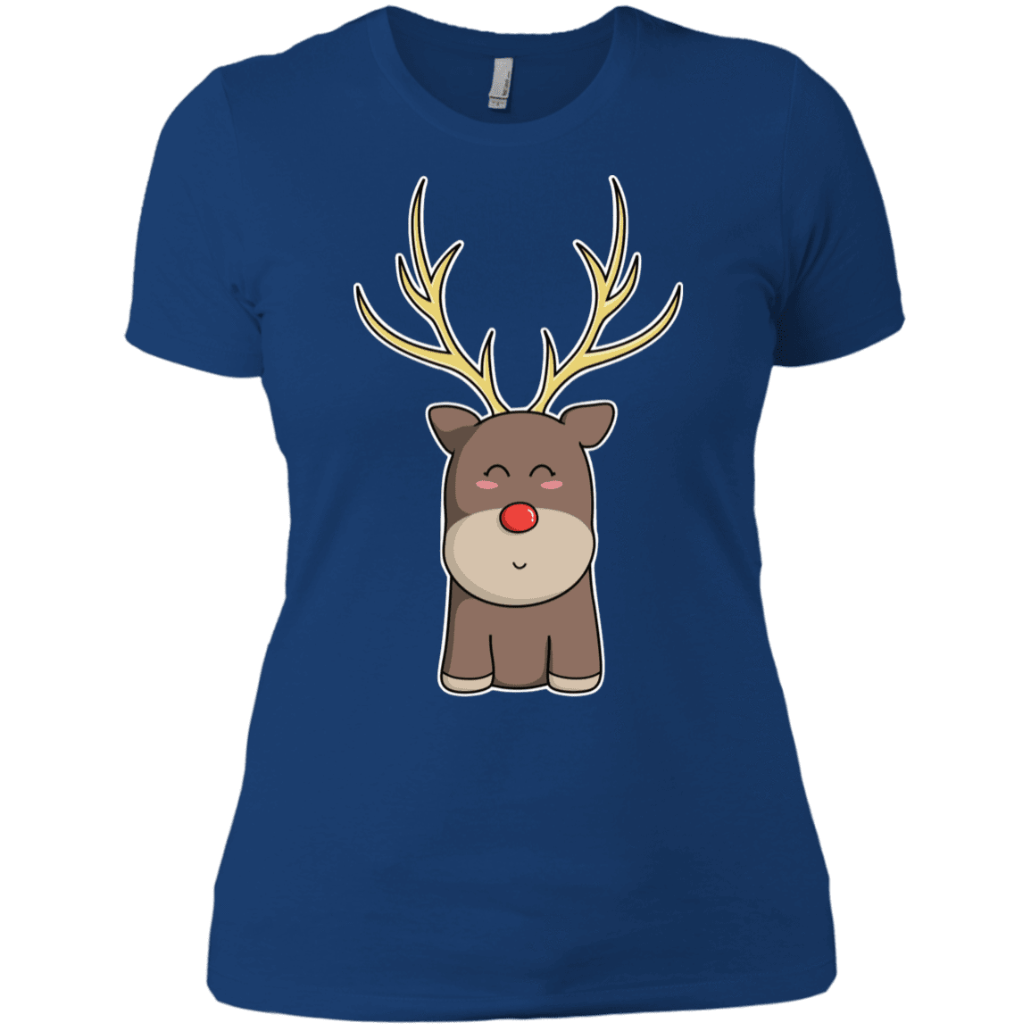 T-Shirts Royal / X-Small Kawaii Christmas Reindeer Women's Premium T-Shirt