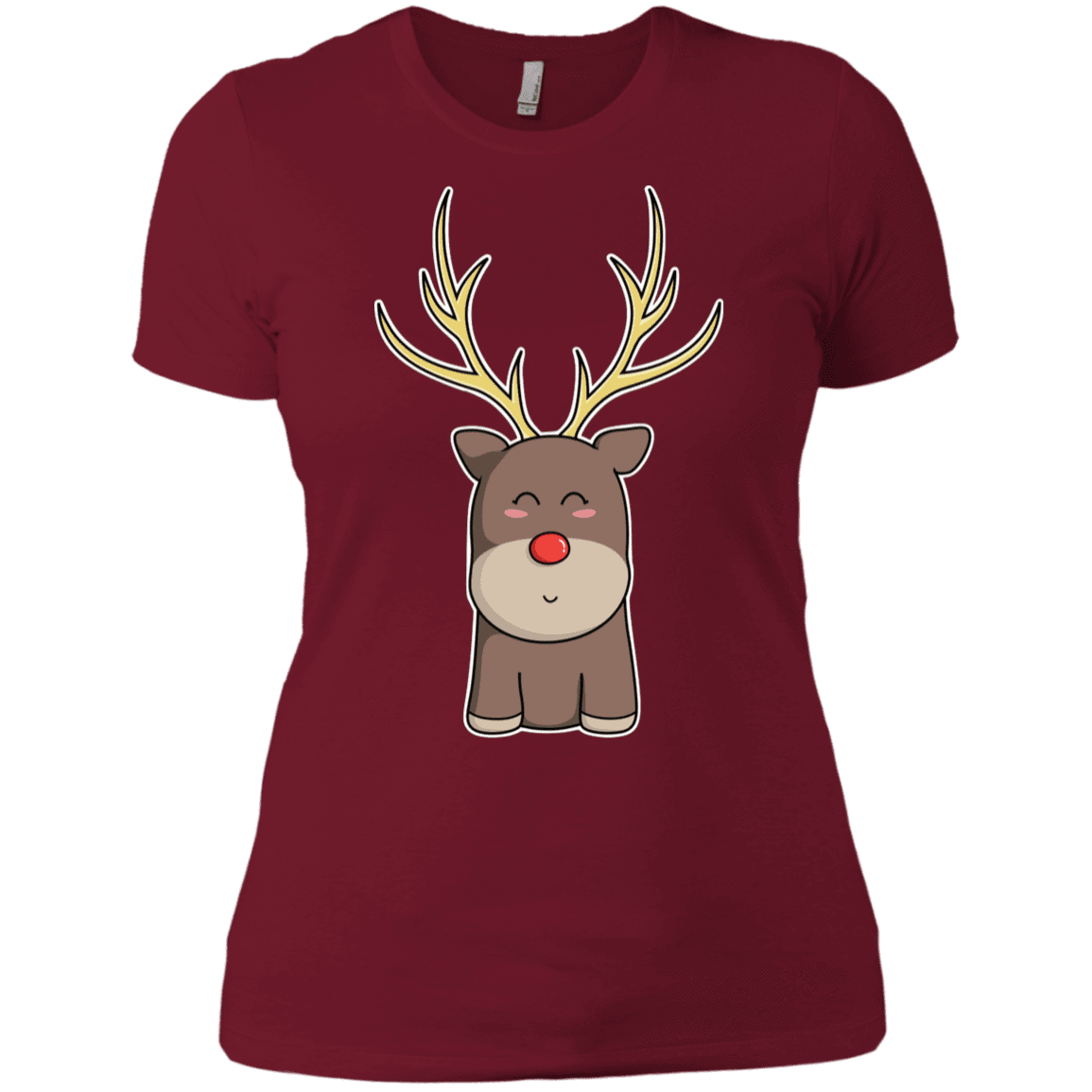 T-Shirts Scarlet / S Kawaii Christmas Reindeer Women's Premium T-Shirt