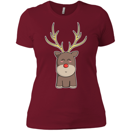 T-Shirts Scarlet / S Kawaii Christmas Reindeer Women's Premium T-Shirt