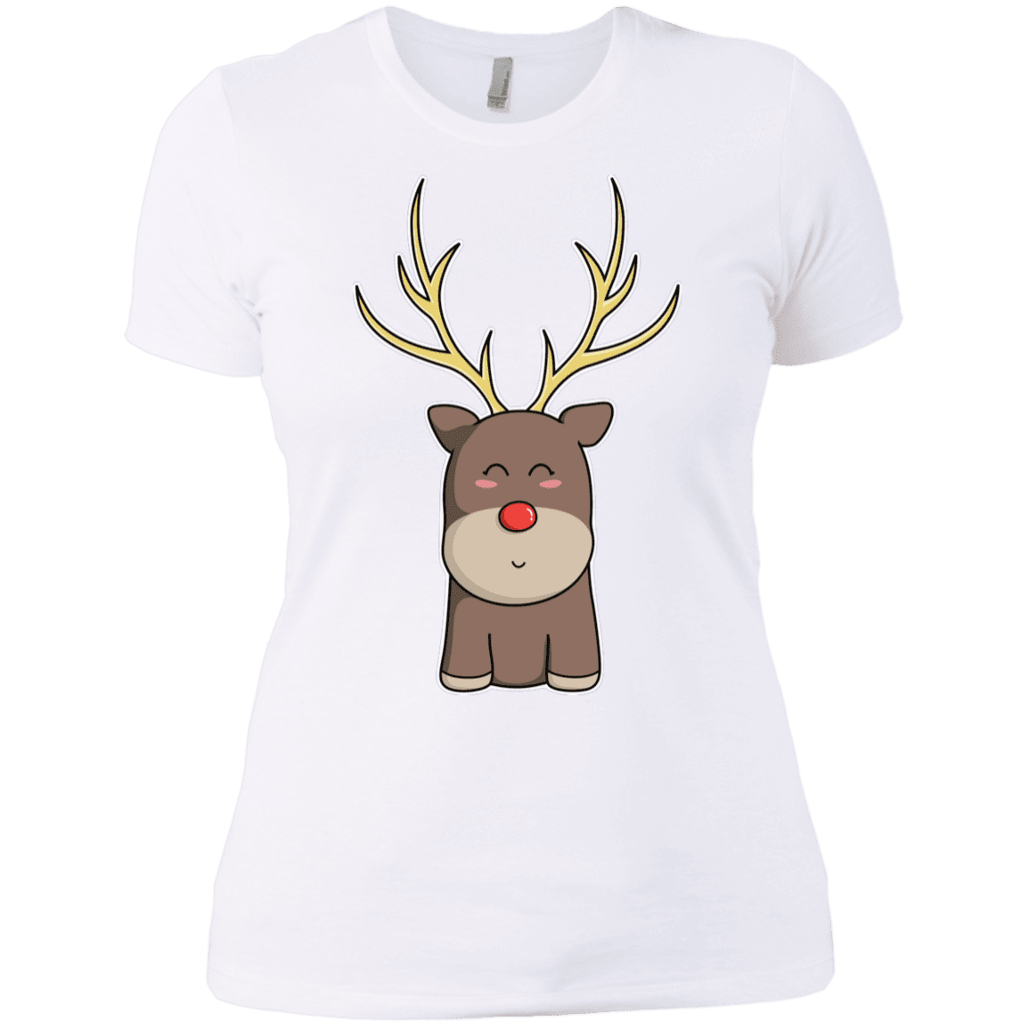 T-Shirts White / X-Small Kawaii Christmas Reindeer Women's Premium T-Shirt