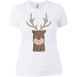 T-Shirts White / X-Small Kawaii Christmas Reindeer Women's Premium T-Shirt
