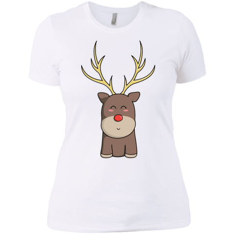 T-Shirts White / X-Small Kawaii Christmas Reindeer Women's Premium T-Shirt