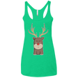 T-Shirts Envy / X-Small Kawaii Christmas Reindeer Women's Triblend Racerback Tank