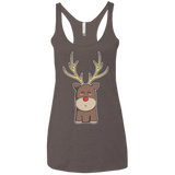 T-Shirts Macchiato / X-Small Kawaii Christmas Reindeer Women's Triblend Racerback Tank