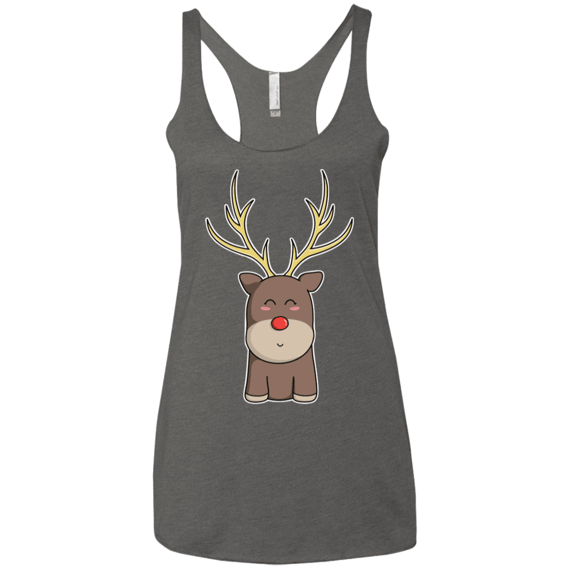 T-Shirts Premium Heather / X-Small Kawaii Christmas Reindeer Women's Triblend Racerback Tank