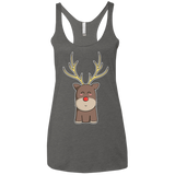 T-Shirts Premium Heather / X-Small Kawaii Christmas Reindeer Women's Triblend Racerback Tank