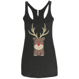 T-Shirts Vintage Black / X-Small Kawaii Christmas Reindeer Women's Triblend Racerback Tank
