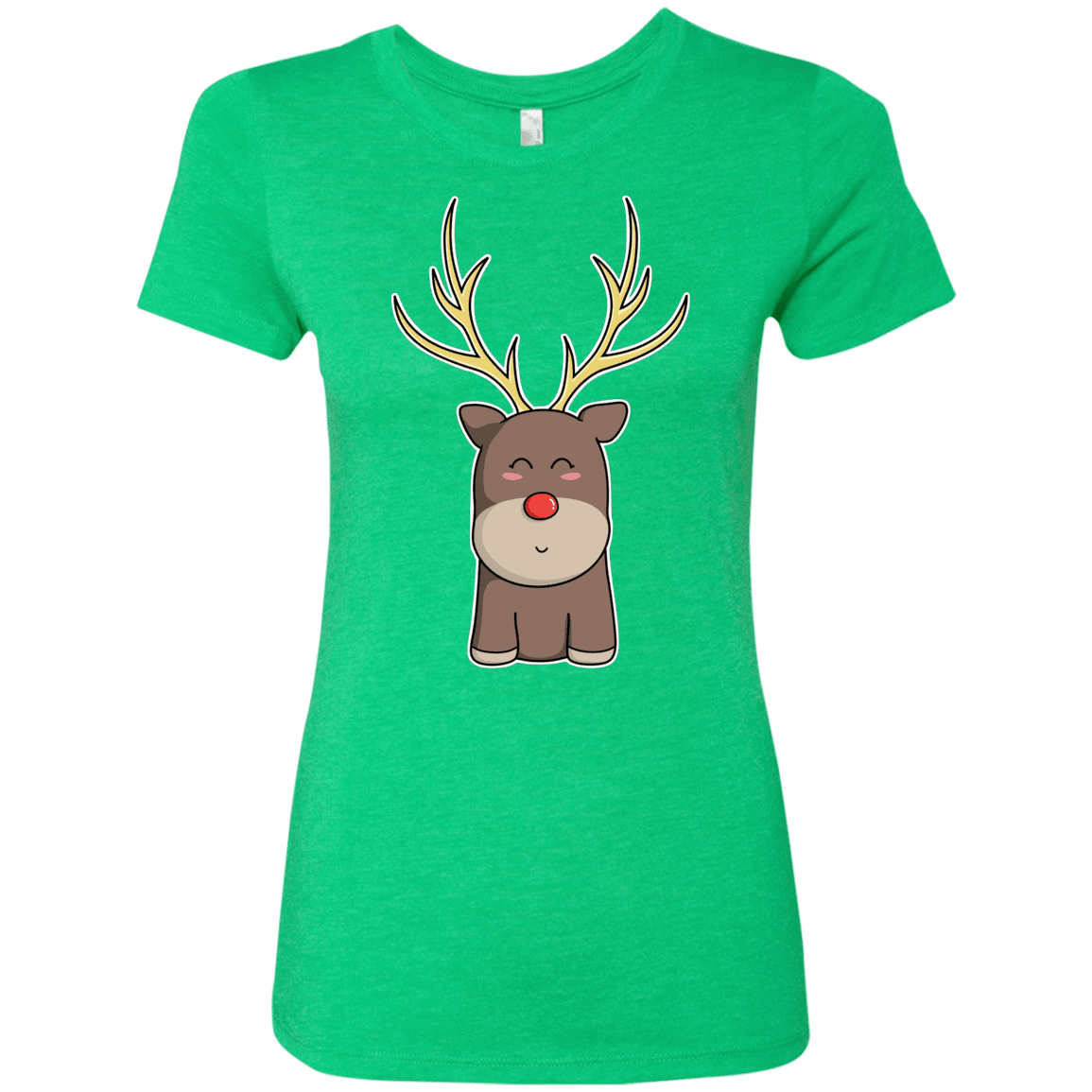 T-Shirts Envy / S Kawaii Christmas Reindeer Women's Triblend T-Shirt