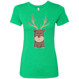 T-Shirts Envy / S Kawaii Christmas Reindeer Women's Triblend T-Shirt