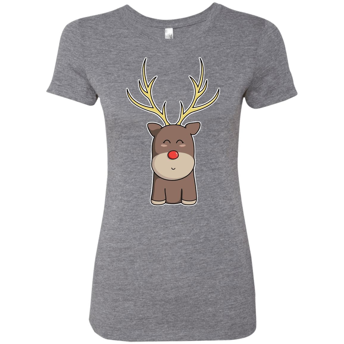 T-Shirts Premium Heather / S Kawaii Christmas Reindeer Women's Triblend T-Shirt