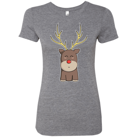 T-Shirts Premium Heather / S Kawaii Christmas Reindeer Women's Triblend T-Shirt