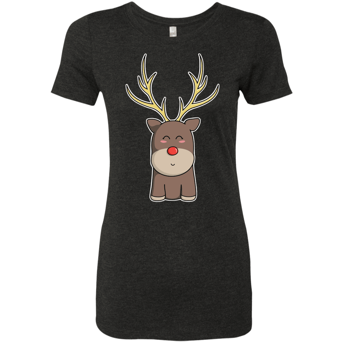 T-Shirts Vintage Black / S Kawaii Christmas Reindeer Women's Triblend T-Shirt