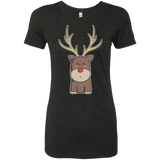 T-Shirts Vintage Black / S Kawaii Christmas Reindeer Women's Triblend T-Shirt