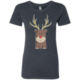 T-Shirts Vintage Navy / S Kawaii Christmas Reindeer Women's Triblend T-Shirt
