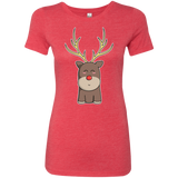 T-Shirts Vintage Red / S Kawaii Christmas Reindeer Women's Triblend T-Shirt
