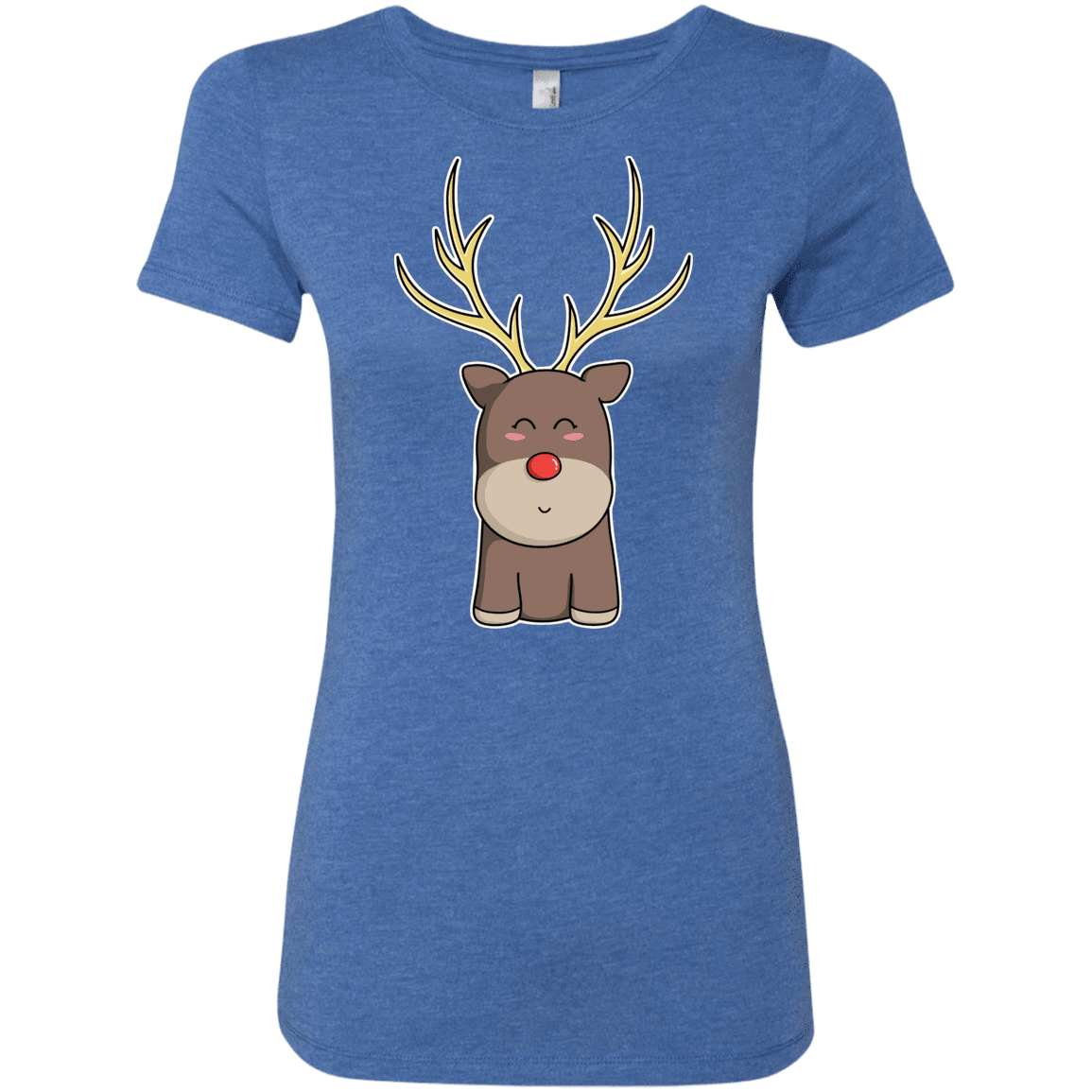 T-Shirts Vintage Royal / S Kawaii Christmas Reindeer Women's Triblend T-Shirt