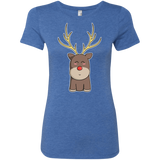 T-Shirts Vintage Royal / S Kawaii Christmas Reindeer Women's Triblend T-Shirt