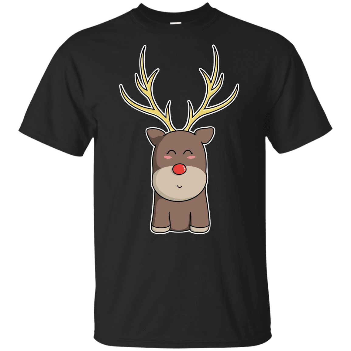 T-Shirts Black / YXS Kawaii Christmas Reindeer Youth T-Shirt