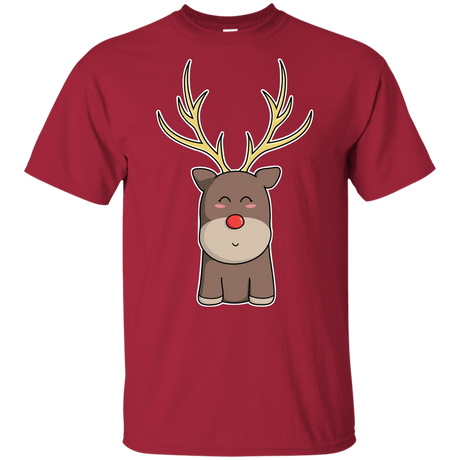 T-Shirts Cardinal / YXS Kawaii Christmas Reindeer Youth T-Shirt