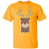 T-Shirts Gold / YXS Kawaii Christmas Reindeer Youth T-Shirt