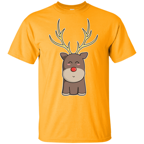 T-Shirts Gold / YXS Kawaii Christmas Reindeer Youth T-Shirt